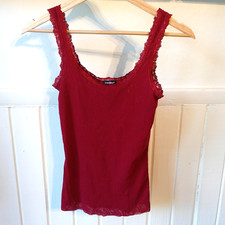 Vintage Cosabella Tank Top Womens Small Red Mesh Lace Camisole Fairy Y2K Italy