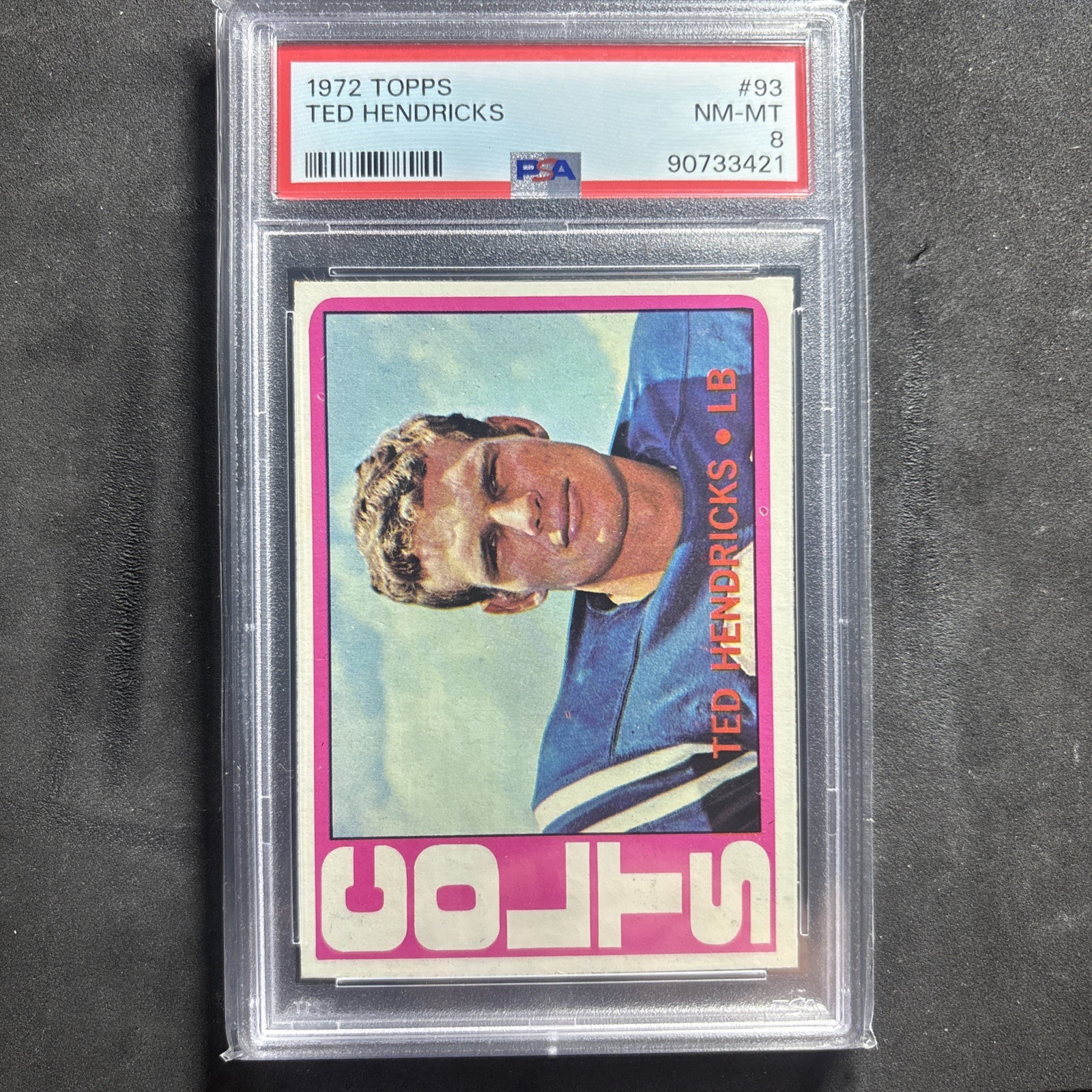 PSA 8 1972 TOPPS TED HENDRICKS #93 HOF RC HIGH GRADE RC!!!