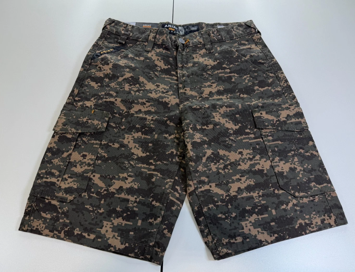 Ariat Rebar M4 Relaxed Fit Digital Camo Workwear Mens Shorts