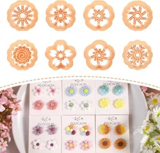 Boho Polymer Clay Cutters - 8 Pcs Floral Clay Cutters for Polymer Clay Jewelr...