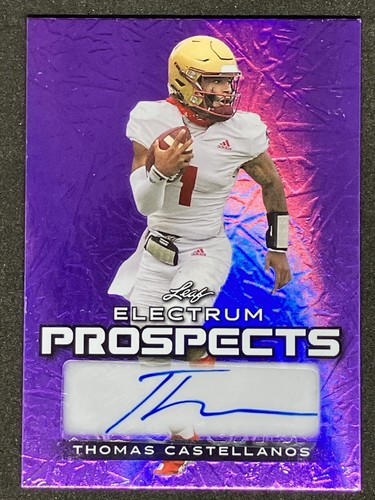 2024 Leaf Electrum Prospects Thomas Castellanos Auto /15 Purple Florida State RC