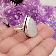 Handmade 925 Sterling Silver Moonstone Ring Statement Popular Gift Ring K-90
