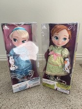 Disney Animators' Collection Frozen 16in Anna  Elsa Dolls Lot w/ Olaf
