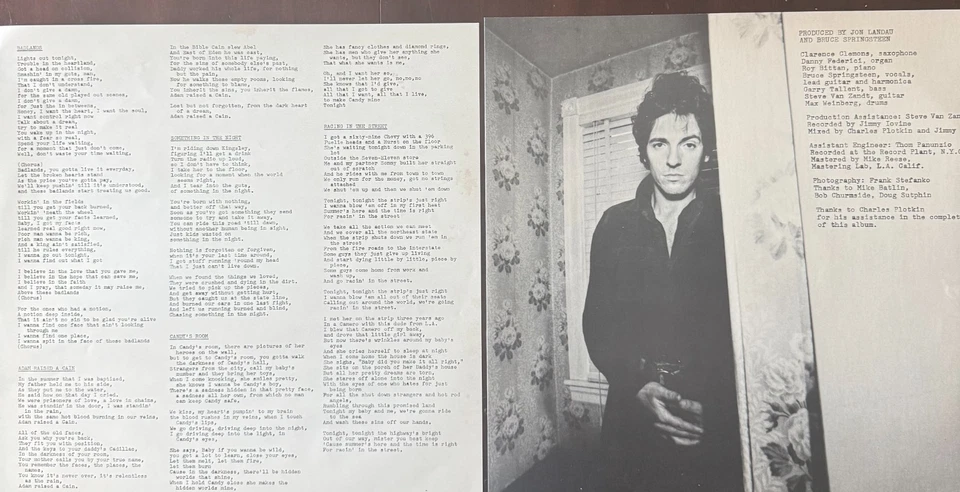 BRUCE SPRINGSTEEN Darkness On The Edge Of Town Columbia **RARE**GOLD PROMO STAMP Foto 4 de 4