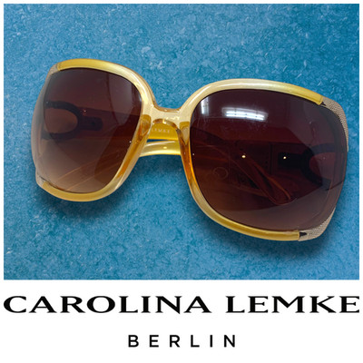 NEW Carolina Lemke Oversized Transparent Gold Chain Detail 