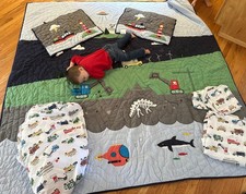 Pottery Barn Kids Big Adventure Quilt, Shams, And Sheet Set. F/Q
