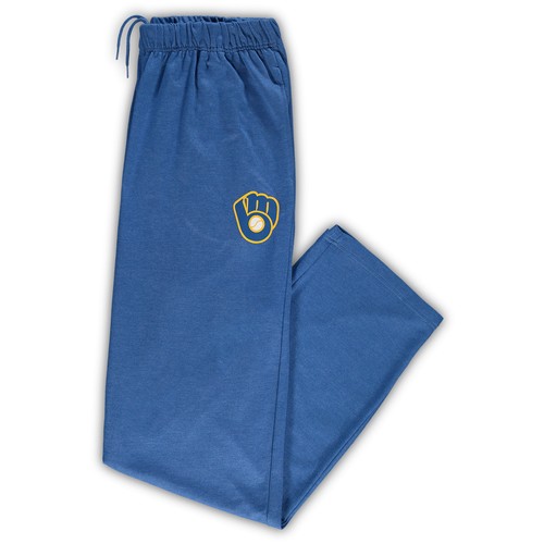 Pantalones de pijama grandes y altos jaspeados para hombre Royal Milwaukee Brewers