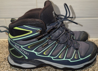 Salomon X-Ultra Hiking Boots Blue Black Green Men's US Size 10 Medium 371524
