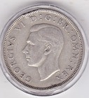 1937   Silver  (50%)  Coin  Florin  (2/-) - King  George  6th — photo 2