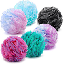 XXL Large Bath Loofah Sponge 6 Pack - Exfoliating Body Scrubber Mesh Pouf