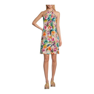 Tommy Bahama Silk Red Garden Of Hope & Courage Halter Mini Dress Size Medium NWT