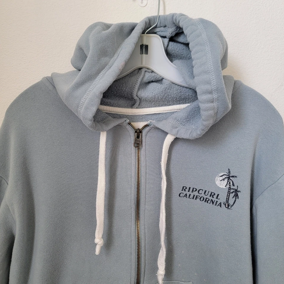 Suéter con Capucha Ripcurl California Cremallera Completa Talla Mediana Algodón Surfista Playa Costera Foto 3 de 4