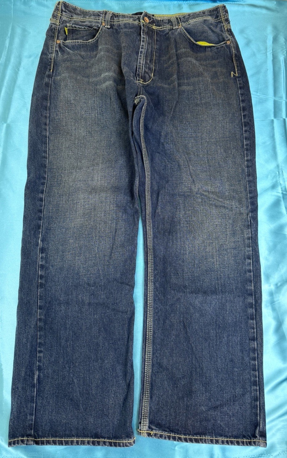 Rare Vintage Nautica N-2 Relaxed Fit Jeans Y2K 38x30 Yellow Accents image 2