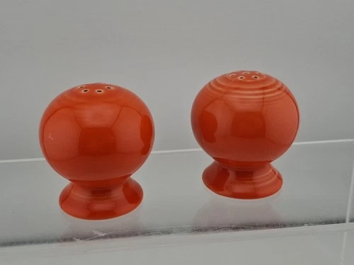 Fiesta Ware Orange Salt and Pepper Shakers Fiesta Ball Shakers w Stoppers