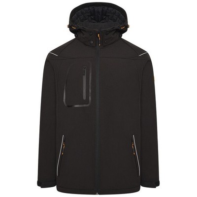 JCB Herren Softshell Reißverschluss Arbeit Warm Kapuze Jacke Mantel