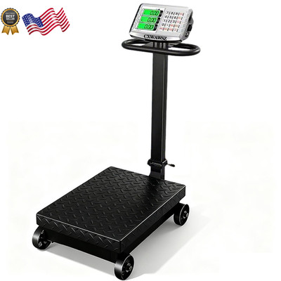 660lb Industrial Floor Platform Scale with Wheels Computing Digital Scale