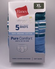 Hanes Ultimate Boys Sz XL 16-18 Organic Cotton Pure Comfort Brief Underwear 5 Pk