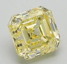 Stunning Yellow Loose Lab-Grown Diamond 2 Ct Asscher CLARITY Certified Gemstone