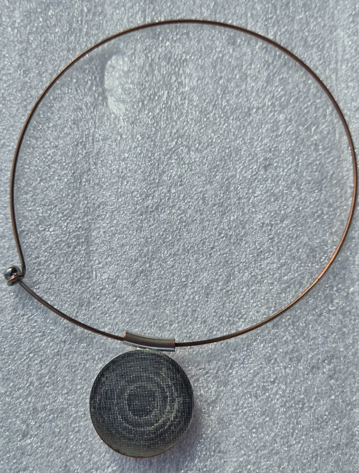 Modeschmuck Halsreif / Reifen‑Kette mit Cabochon‑Anhänger pass. Ohrstecker .... - Bild 3 von 4