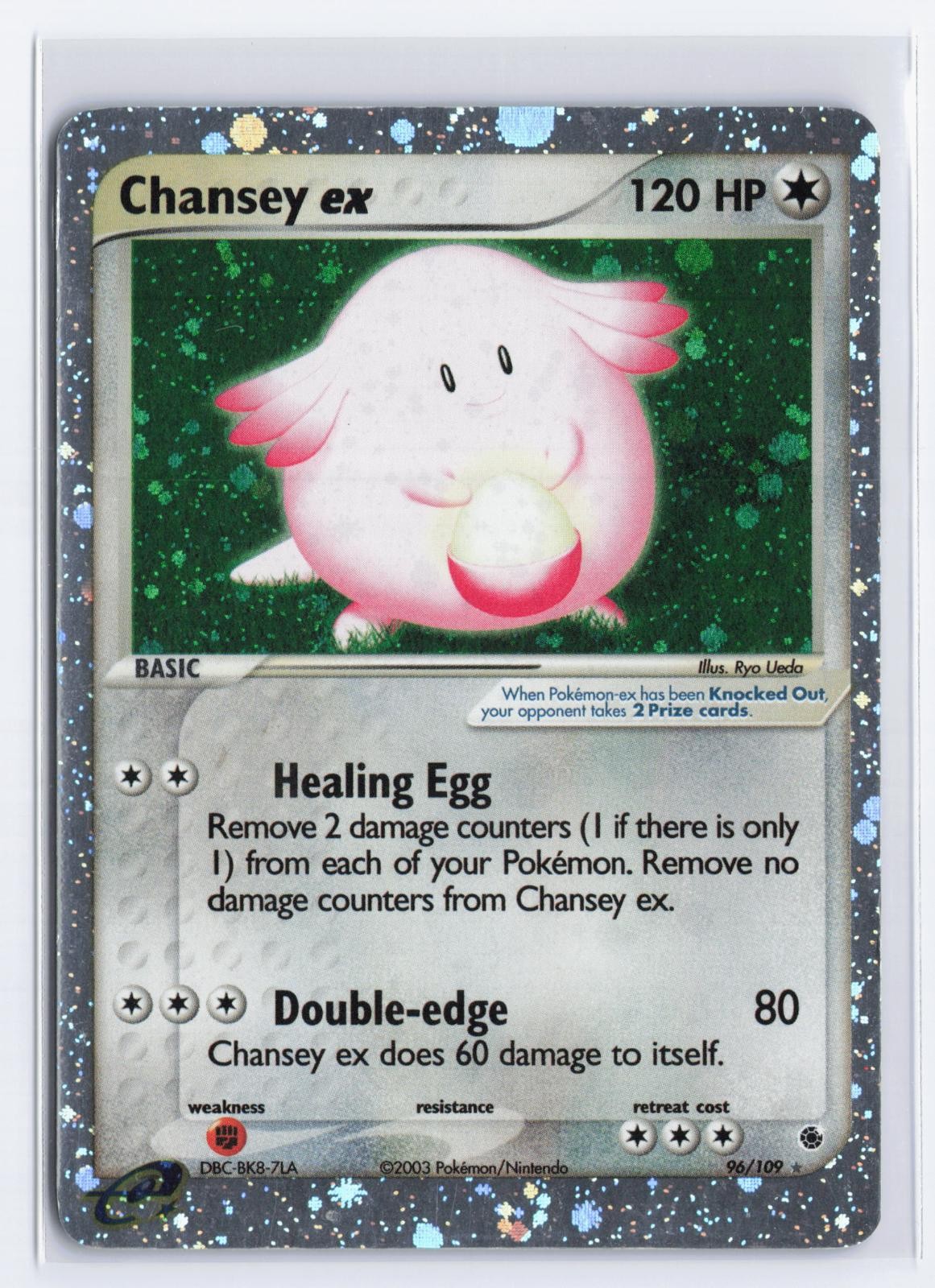 Chansey ex 96/109 Holo EX Rare Ruby & Sapphire Pokemon Moderately Played