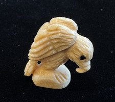 ZUNI Fetish White Eagle Vintage Signed Miniature Native American Art Carving