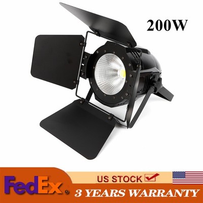 COB LED Spotlights Warm & Cold White Par Light Stage Light 200W with Barn Doors