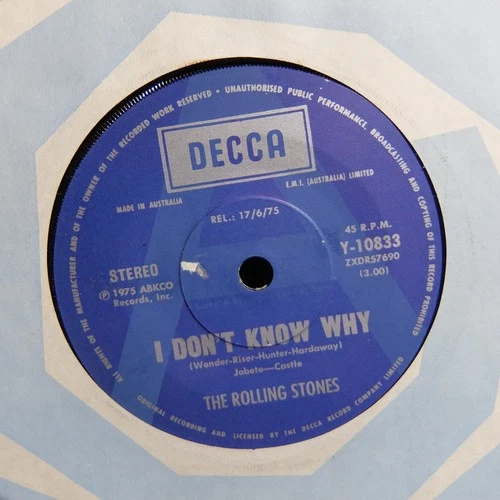 Rolling Stones - I Don’t Know Why (DECCA Y-10833) Australian A-LABEL 45