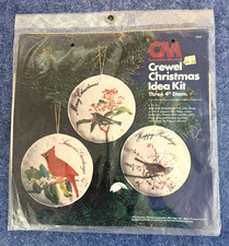 CM-Columbia-Minerva Crewel Christmas Idea Kit National Audubon Society Birds NOS