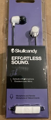 Skullcandy Jib Earbuds with Microphone White/Black NIB Effortless Sound