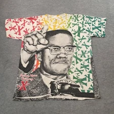 Vintage Malcolm X T Shirt 2XL AOP Murina Single Stitch Crew Neck
