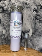 I PUT A SPELL ON YOU CANDLE W/WITCHES OIL - Wicca, Hoodoo, Voodoo Free shipping