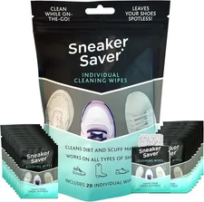 20 Premium Quick On The Go Shoe Cleaning Wipes Dual Textured Individually Wrappe