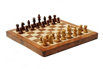 WE Games Travel Magnetic Wood Folding Chess Set, 12 inches