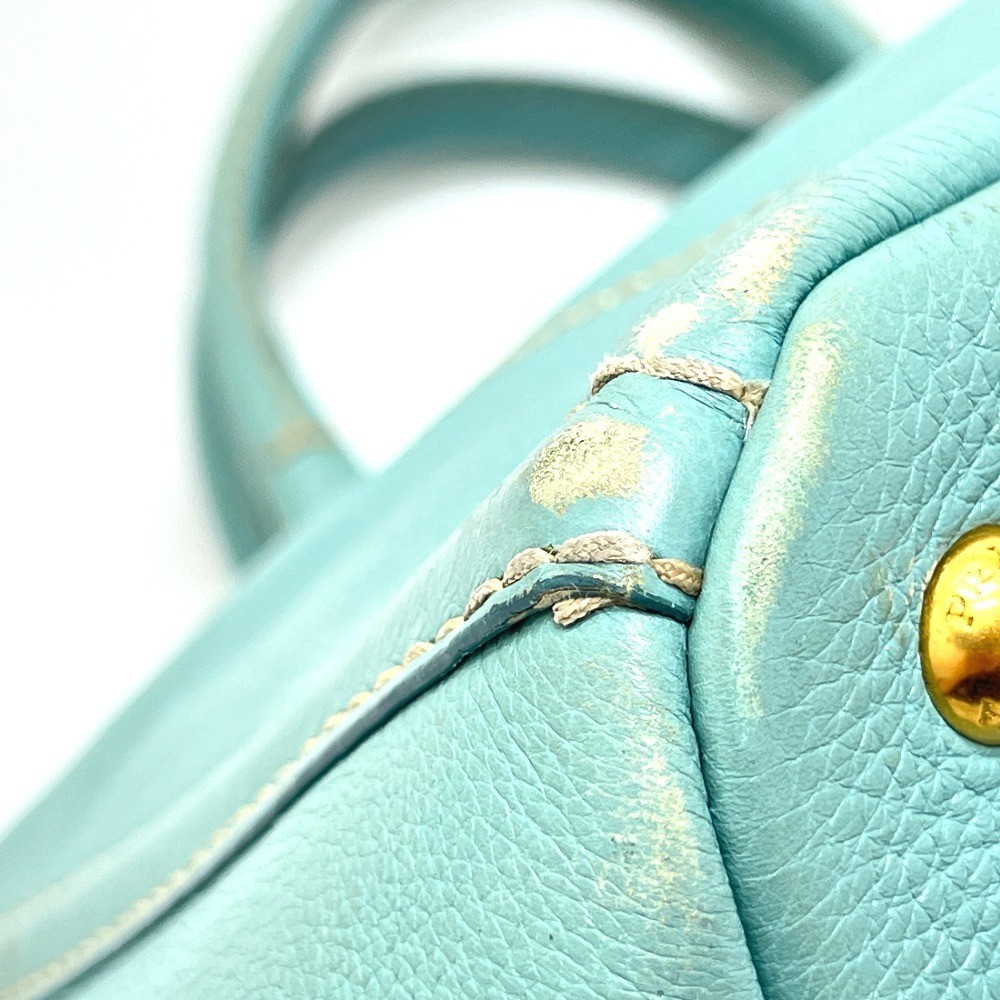 PRADA BN1872 Logo Canapa Bag Handbag Large Capacity Tote Bag Blue Ladies Used fr thumbnail 6