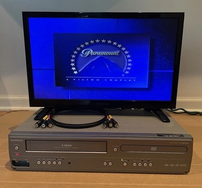 Magnavox MWD2206 VCR DVD Combo Player VHS Recorder with Cable Tested Works Great