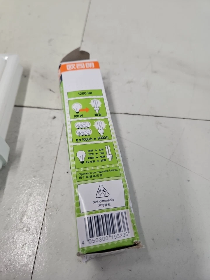 Osram Energy Saving Light Bulb, 2-pin Socket to Operate ECC G24d-2, 18 W - Image 2 of 4