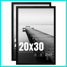20x30 Picture Frame 2 pack, Display Pictures 20 x 30 Poster Frame, 20x30 Blac...