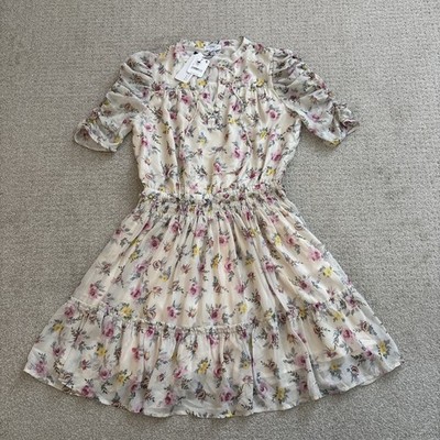 NWT Anthropologie Current Air Floral Tiered Ruffle Mini Dress Sz S Fairy Whimsy