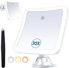 Magnifying Mirror with Light 30X, Lighted Makeup Mirror with Magnification,