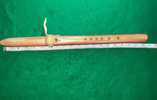  19.25" Hand Carved Cedar Native American Style Flute 2 tipi snake makers mark