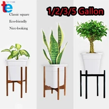 Re-Usable Square Nursery Pot Plastic Grow Pots Plant Garden 1/2/3/5 Gallon 10PCS