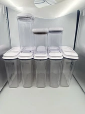 OXO Good Grips Airtight POP Dispenser 3.4qt Lot Of 5 And 3 Extras. 8 Total Oxos
