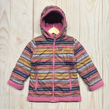 Patagonia Girls Reversible Dynamite Duo Size XS 5-6 Fuzzy Fleece Hoodie Jacket