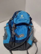 Deuter Kids Junior Hiking Backpack Blue Bag Plaid Outdoor Hiking Trail P