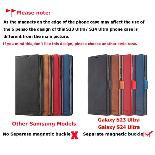 For Samsung Galaxy Phone Retro Leather Wallet Car Flip Stand Phone Cover Case - Picture 6 of 45