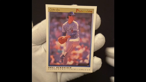 Tarjeta de béisbol Orel Hershiser 1991 Los Angeles Dodgers O Pee Chee Premier #64 - Vídeo 1 de 1