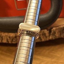 .925 Silver Moonstone freeform ring size 6 with flowers  leaves