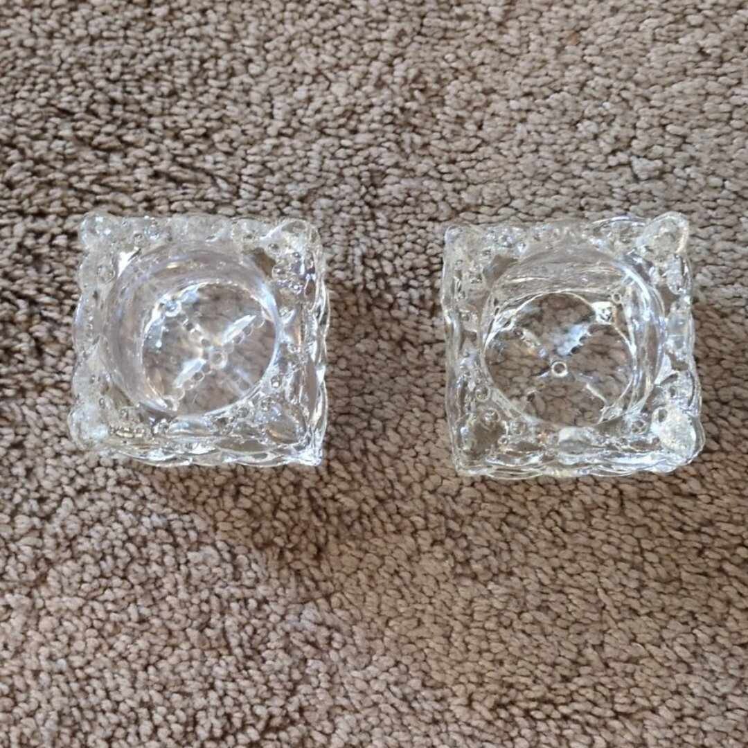 S 2" Square Mid Century Votive Romantic Ice Whimsical