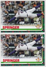 George Springer Astros 2019 Topps Holiday Ice Skates 064 + Base HW112 LOT