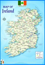 62365 IRELAND GEOGRAPHICAL POLITICAL ATLAS Wall Decor Print Poster